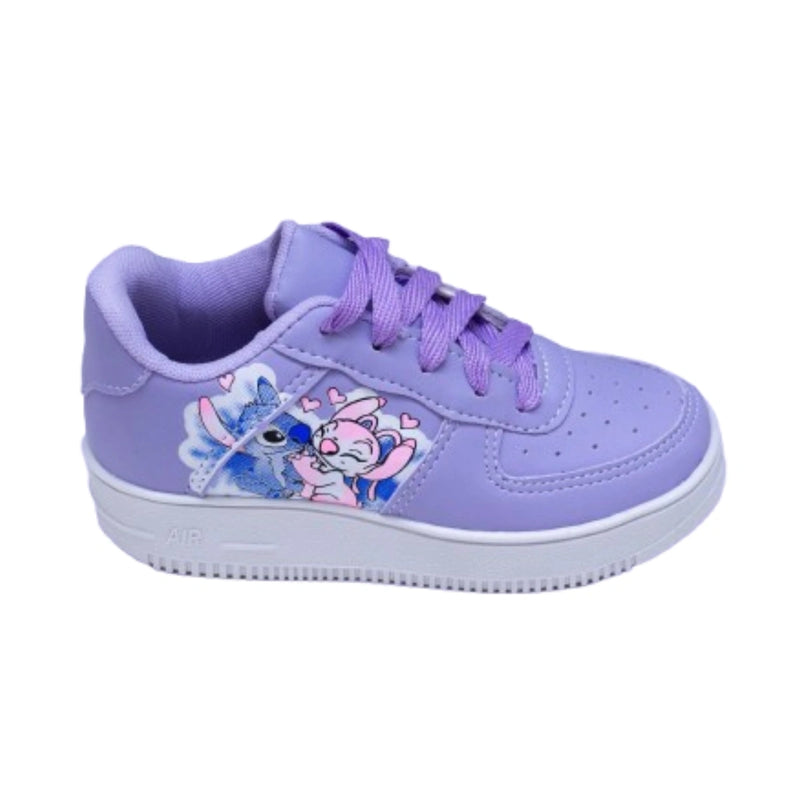 Kit Menina Tênis Infantil Stitch + Chinelo Infantil Personagens