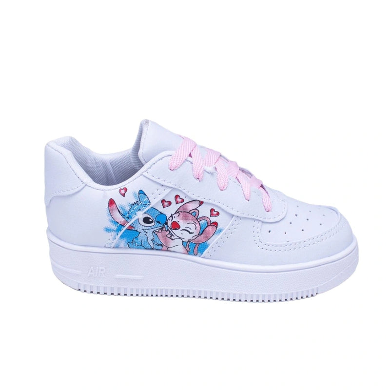 Kit Menina Tênis Infantil Stitch + Chinelo Infantil Personagens