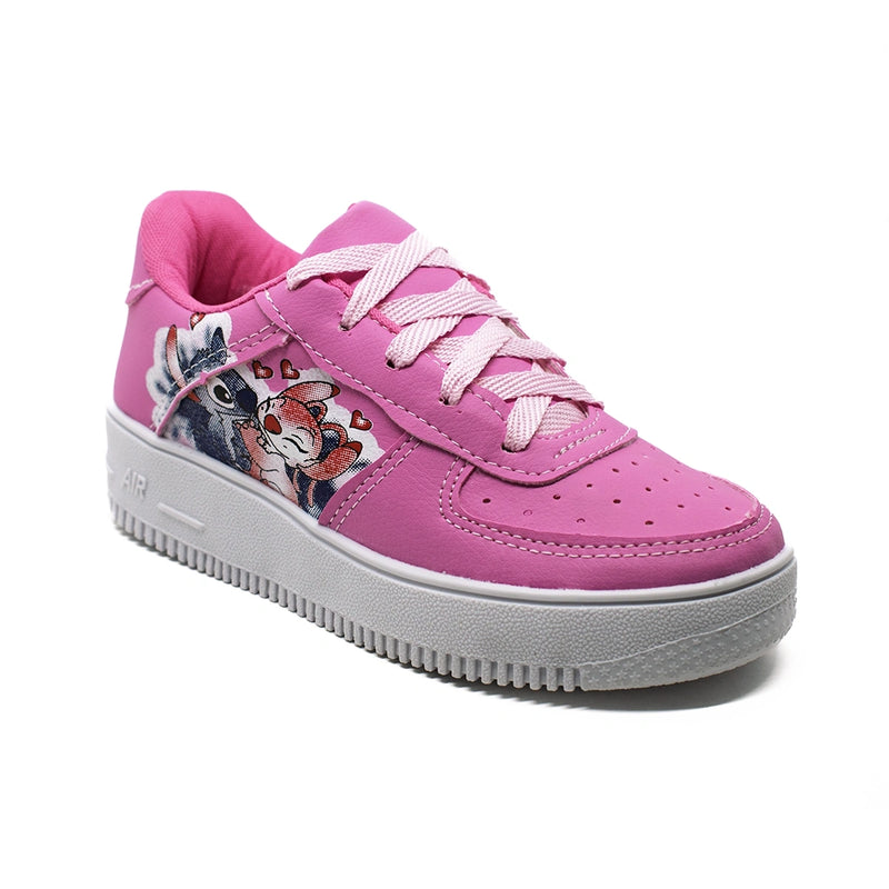 Kit Menina Tênis Infantil Stitch + Chinelo Infantil Personagens
