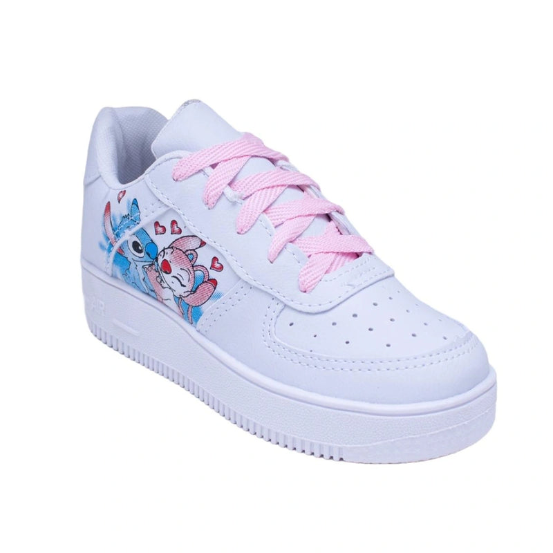 Kit Menina Tênis Infantil Stitch + Chinelo Infantil Personagens