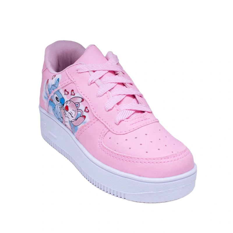 Kit Menina Tênis Infantil Stitch + Chinelo Infantil Personagens