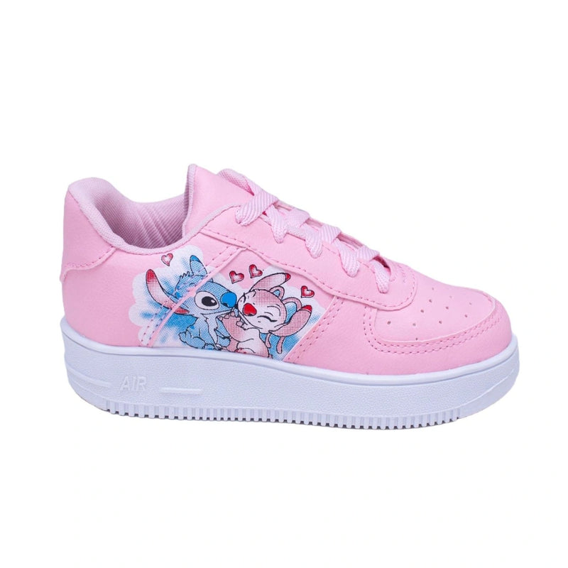 Kit Menina Tênis Infantil Stitch + Chinelo Infantil Personagens
