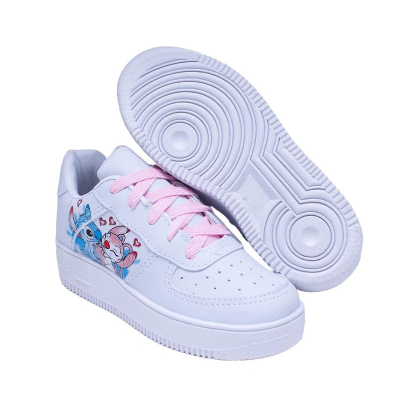 Kit Menina Tênis Infantil Stitch + Chinelo Infantil Personagens